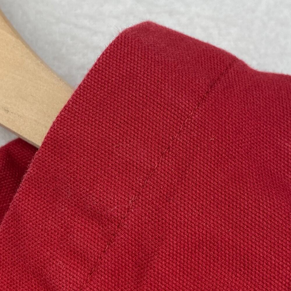 EILEEN FISHER Jacket XL Cotton Canvas Chore Snap Front Pocket Hooded Red USA VTG - Picture 6 of 13